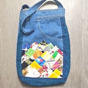 Patchwork Denim Shoulder Bag